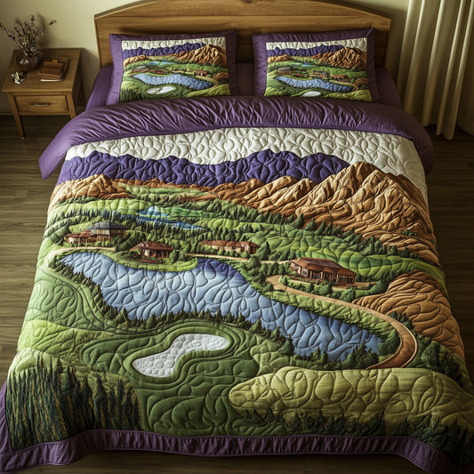 Southwest Golf Dreams 3-Piece Quilted Bedding Set GFTOHD7903