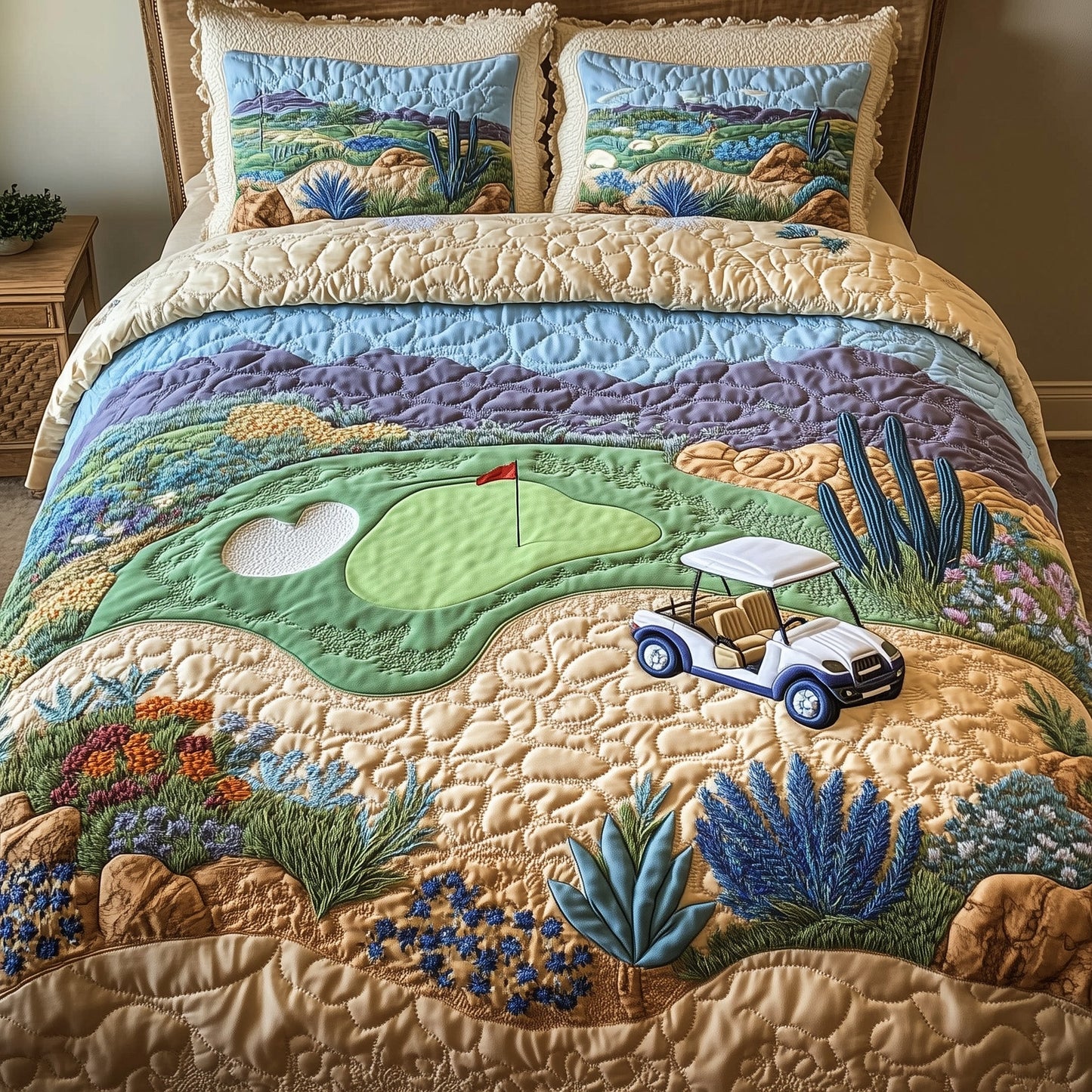 Southwest Golf Dreams 3-Piece Quilted Bedding Set GFTOHD7907