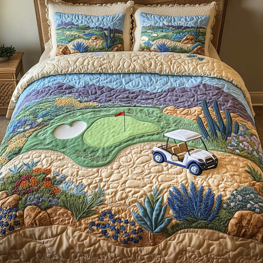 Southwest Golf Dreams 3-Piece Quilted Bedding Set GFTOHD7907
