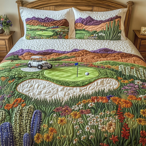 Southwest Golf Dreams 3-Piece Quilted Bedding Set GFTOHD7909