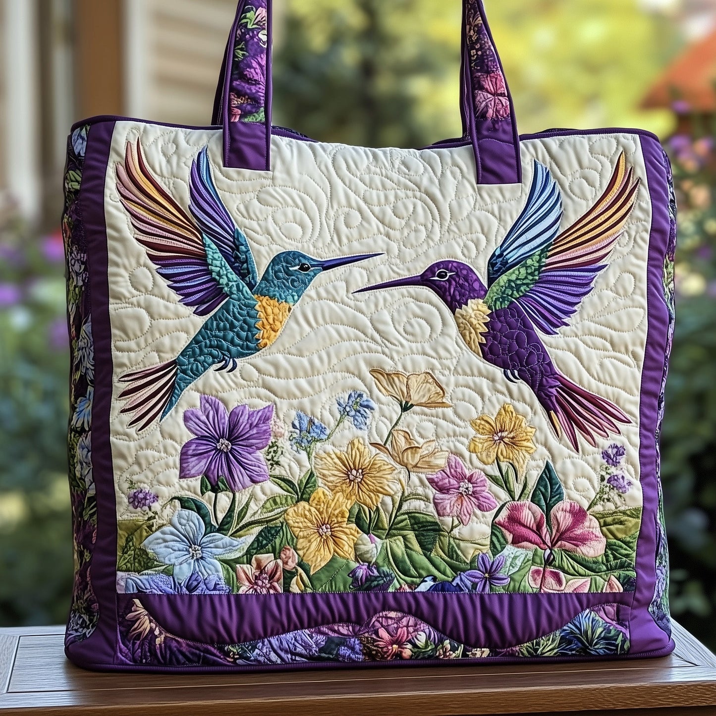 Elegance Hummingbird Quilted Tote Bag GFTOHD7919