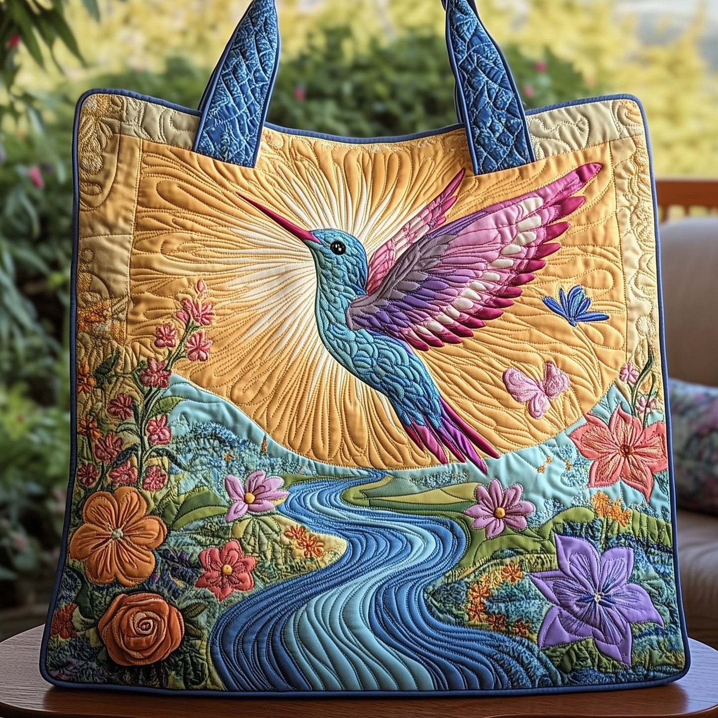 Elegance Hummingbird Quilted Tote Bag GFTOHD7920