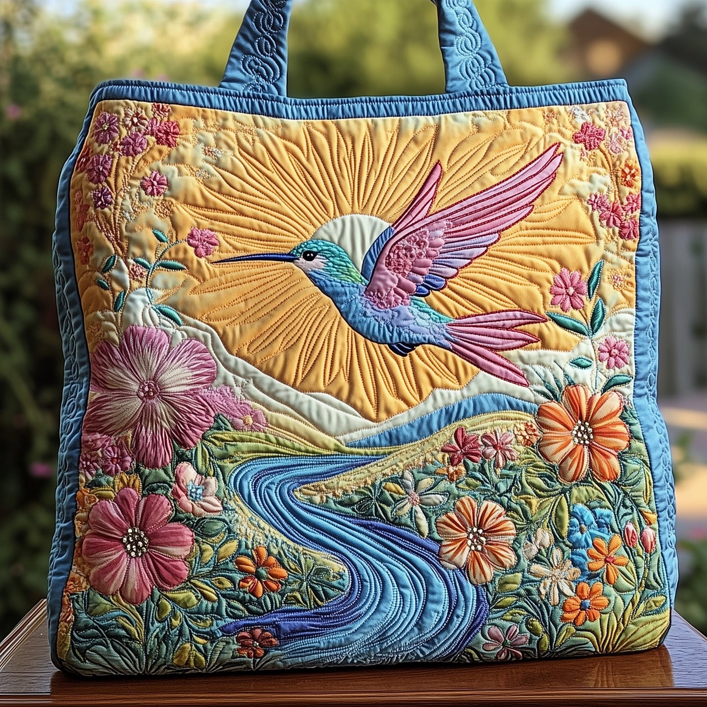 Elegance Hummingbird Quilted Tote Bag GFTOHD7921