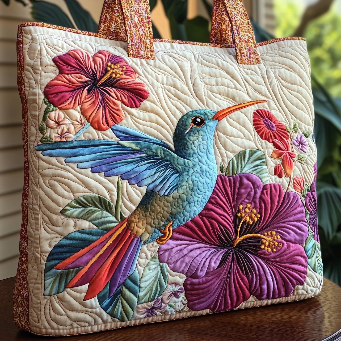 Elegance Hummingbird Quilted Tote Bag GFTOHD7922