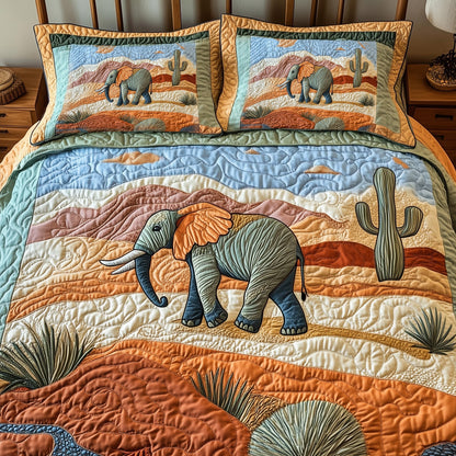 Wild West Elephant 3-Piece Quilted Bedding Set GFTOHD7944