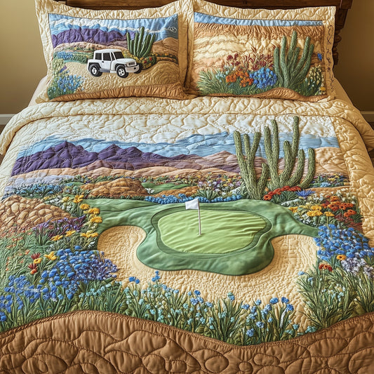 Southwest Golf Dreams 3-Piece Quilted Bedding Set GFTOHD7947