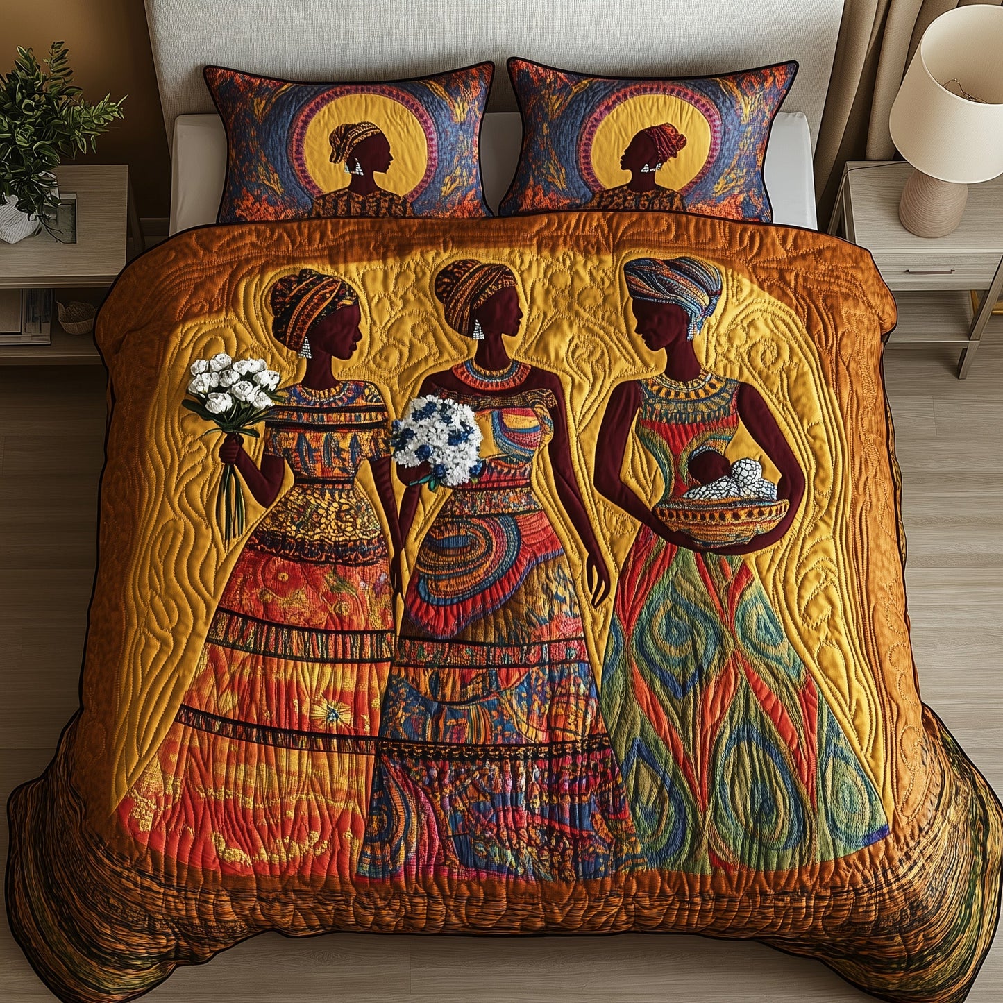 Sisters of the Savanna 3-Piece Quilted Bedding Set GFTOHD7974