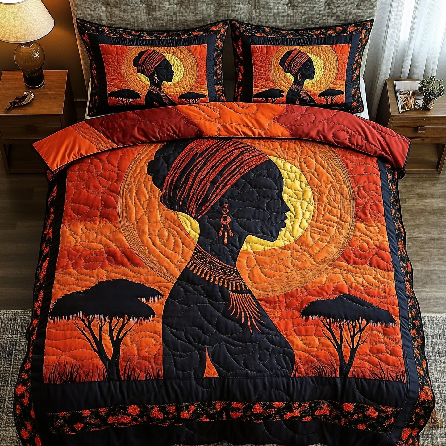 Queen of the Savanna 3-Piece Quilted Bedding Set GFTOHD7985