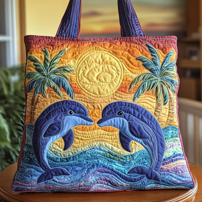 Golden Horizon Dolphins Quilted Tote Bag GFTOHD8000
