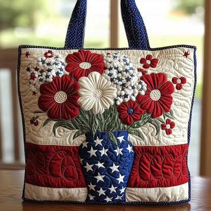 Patriotic Petals Quilted Tote Bag GFTOHD8005