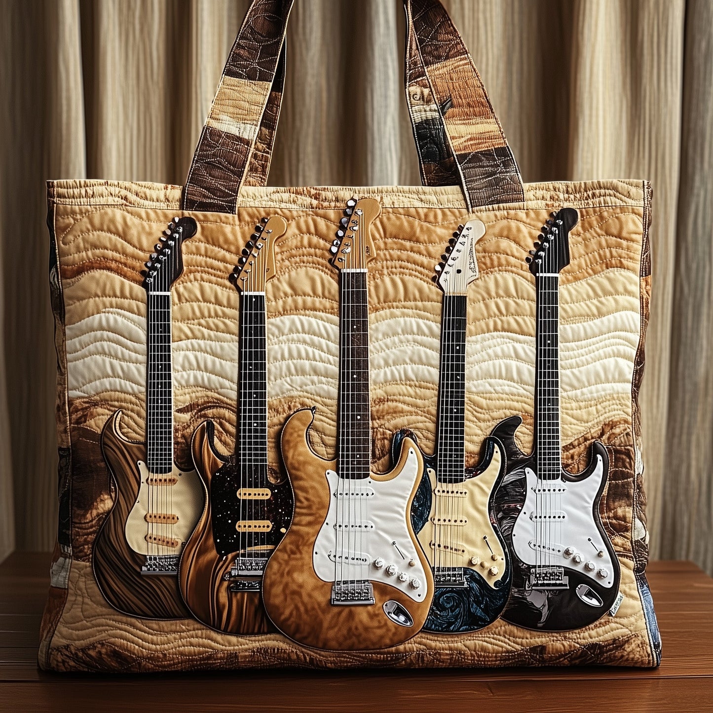 Vintage Guitar Quilted Tote Bag GFTOHD8018