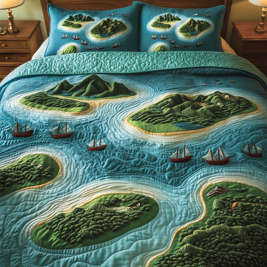 Tropical Island 3-Piece Quilted Bedding Set GFTOHD8038