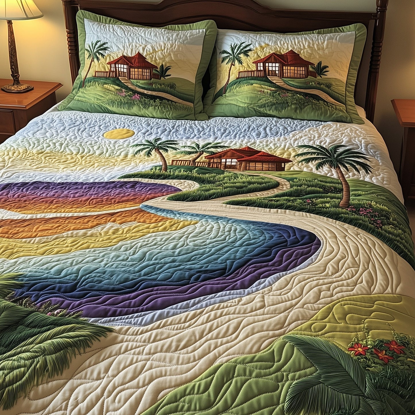 Tropical Island 3-Piece Quilted Bedding Set GFTOHD8040