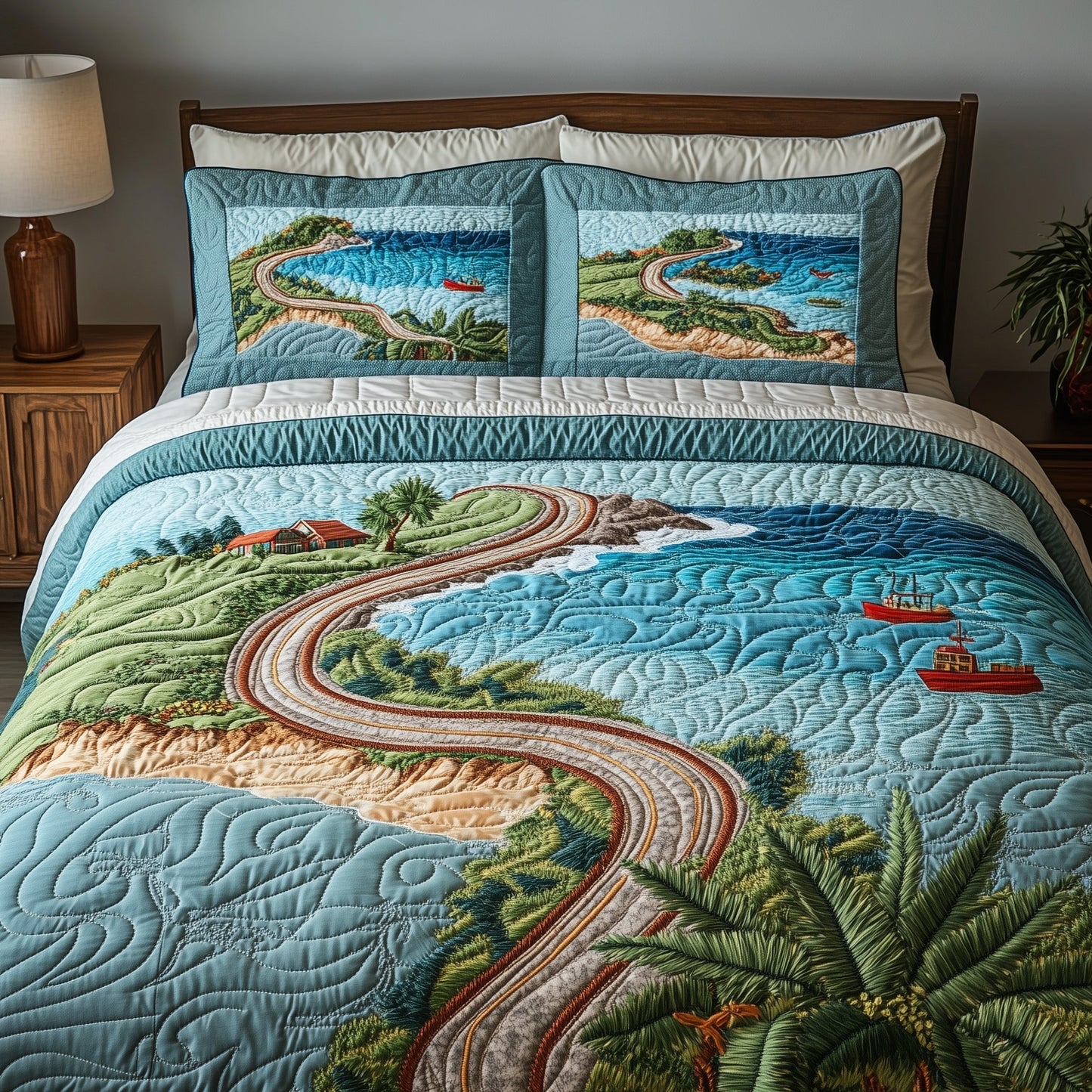 Tropical Island 3-Piece Quilted Bedding Set GFTOHD8042