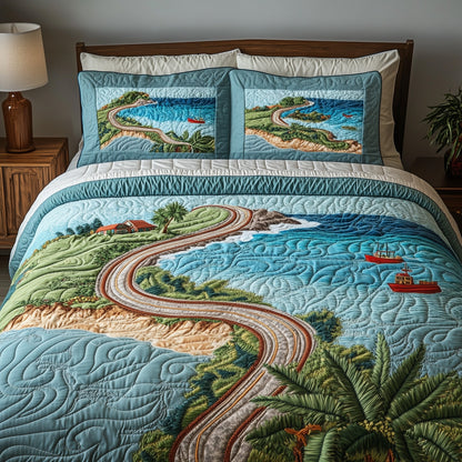 Tropical Island 3-Piece Quilted Bedding Set GFTOHD8042