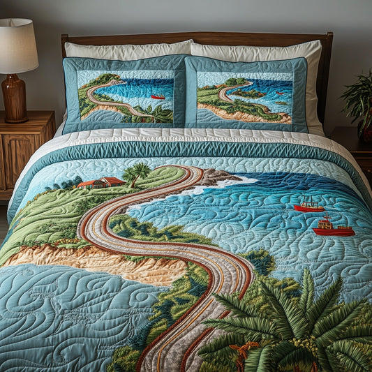 Tropical Island 3-Piece Quilted Bedding Set GFTOHD8042