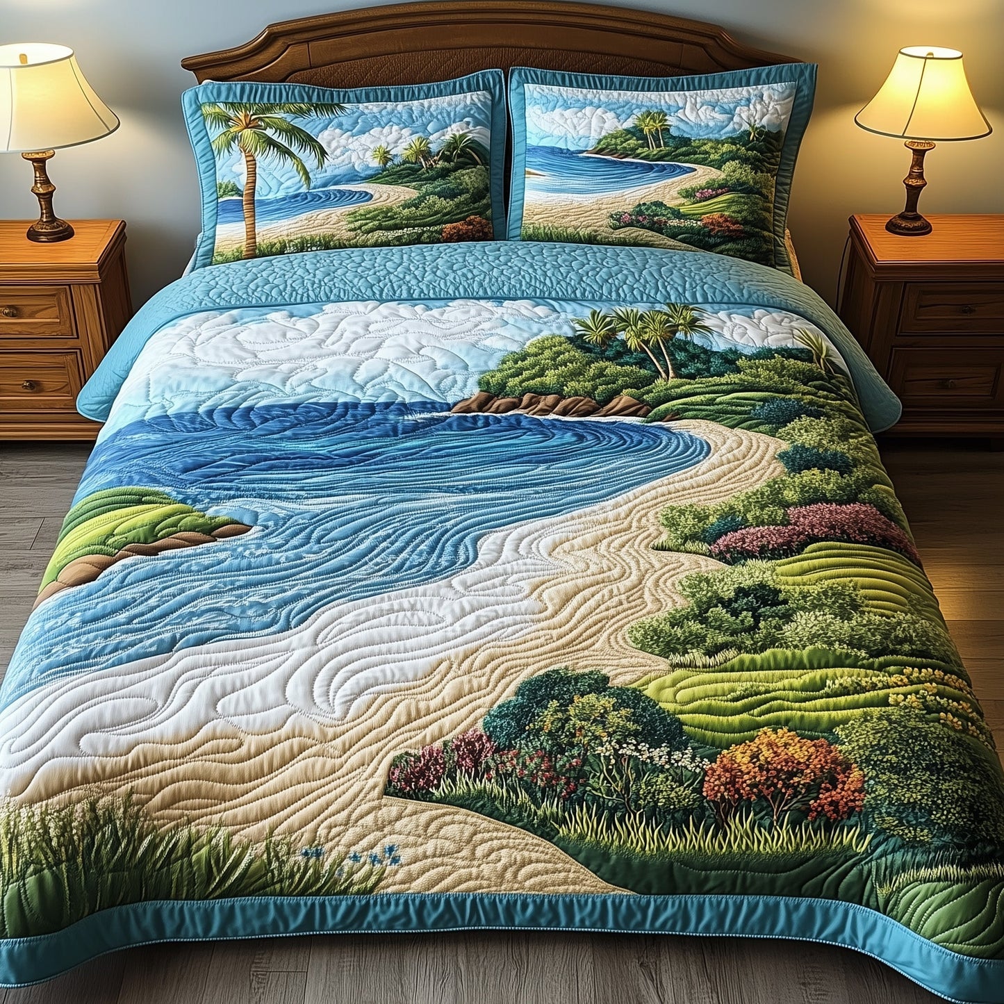 Tropical Island 3-Piece Quilted Bedding Set GFTOHD8045
