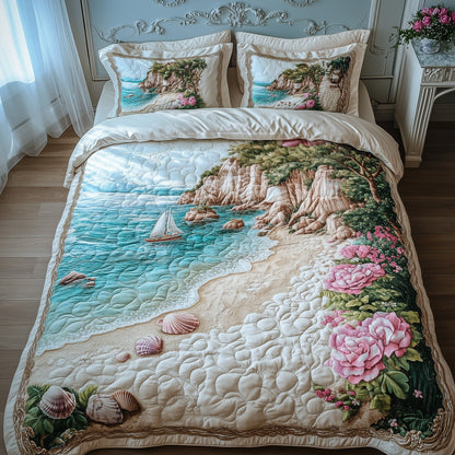 Tropical Island 3-Piece Quilted Bedding Set GFTOHD8046