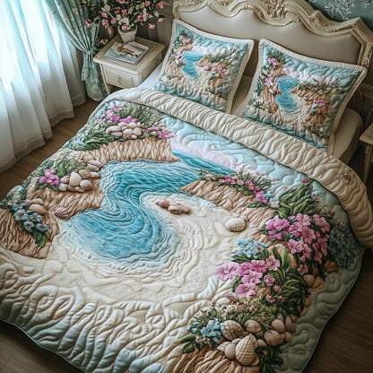Tropical Island 3-Piece Quilted Bedding Set GFTOHD8048