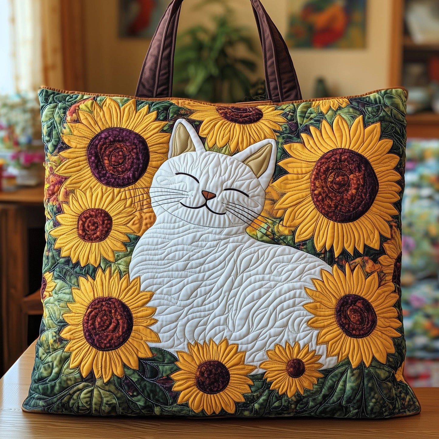 Sunflower Paws Quilted Tote Bag GFTOHD8078