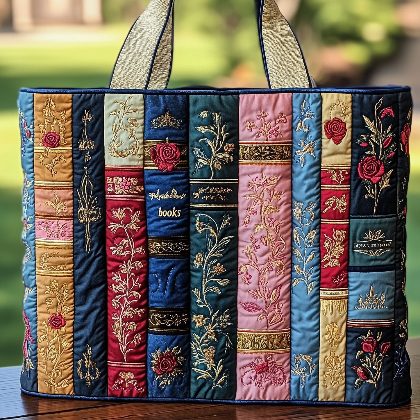 Vintage Books Quilted Tote Bag GFTOHD8092