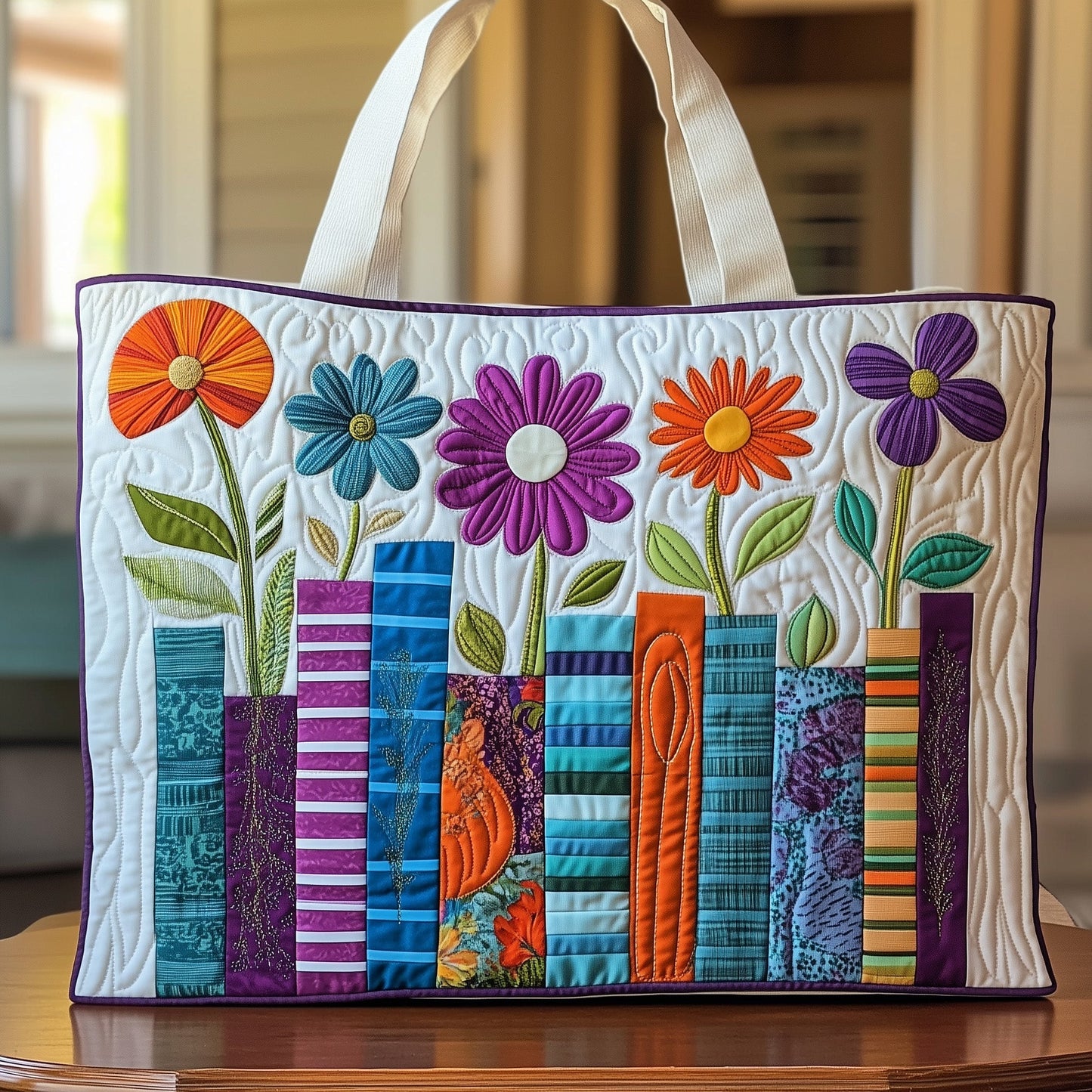 Garden of Books Quilted Tote Bag GFTOHD8094