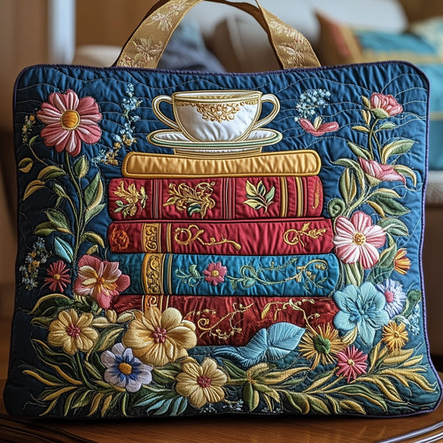 Tea and Book Quilted Tote Bag GFTOHD8102