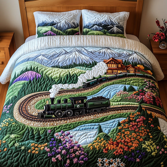 Train To Paradise 3-Piece Quilted Bedding Set GFTOHD8116