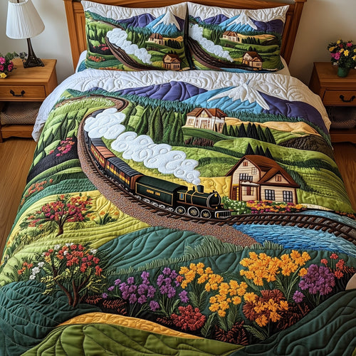 Train To Paradise 3-Piece Quilted Bedding Set GFTOHD8117