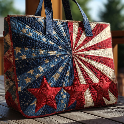 Patriotic Stars Quilted Tote Bag GFTOHD8154