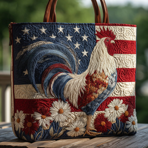 Patriotic Rooster Quilted Tote Bag GFTOHD8160