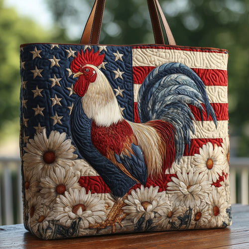 Patriotic Rooster Quilted Tote Bag GFTOHD8161
