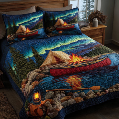 Lakeside Camping 3-Piece Quilted Bedding Set GFTOHD8168