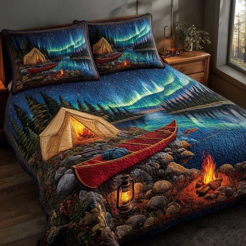 Lakeside Camping 3-Piece Quilted Bedding Set GFTOHD8169