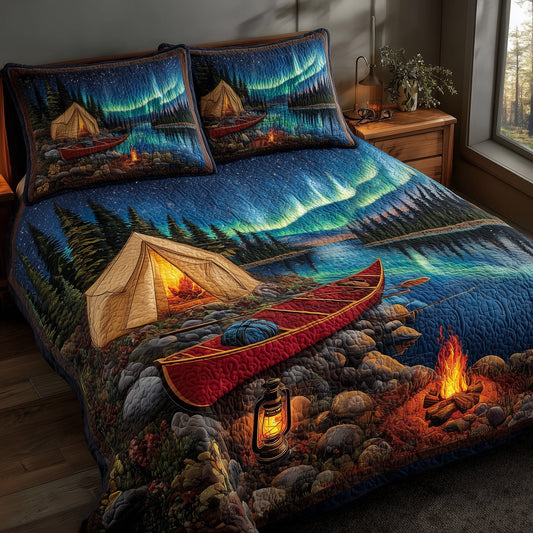 Lakeside Camping 3-Piece Quilted Bedding Set GFTOHD8169