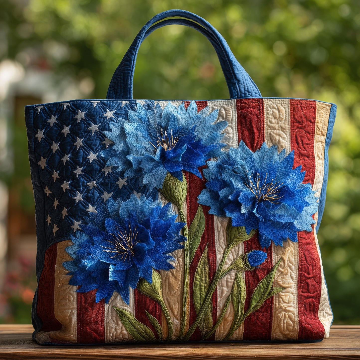 Patriotic Bloom Quilted Tote Bag GFTOHD8189