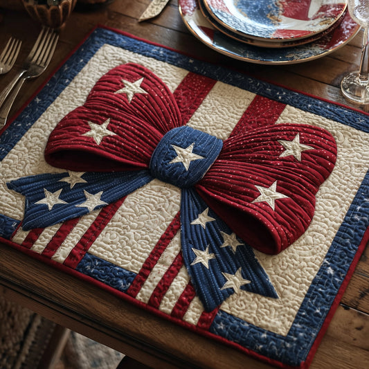 Patriotic Bow Quilted Place Mat GFTOHD8204