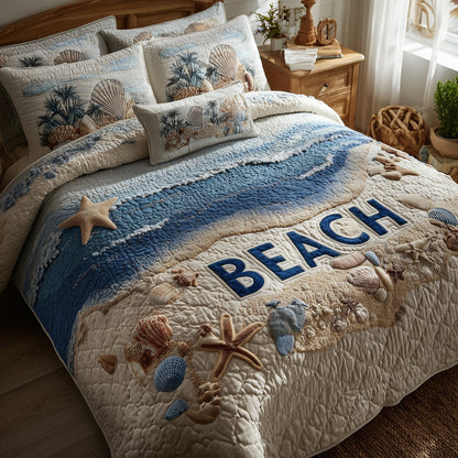 Tropical Beach 3-Piece Quilted Bedding Set GFTOHD8239