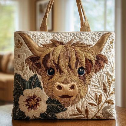 Highland Cow Quilted Tote Bag GFTOHD8249