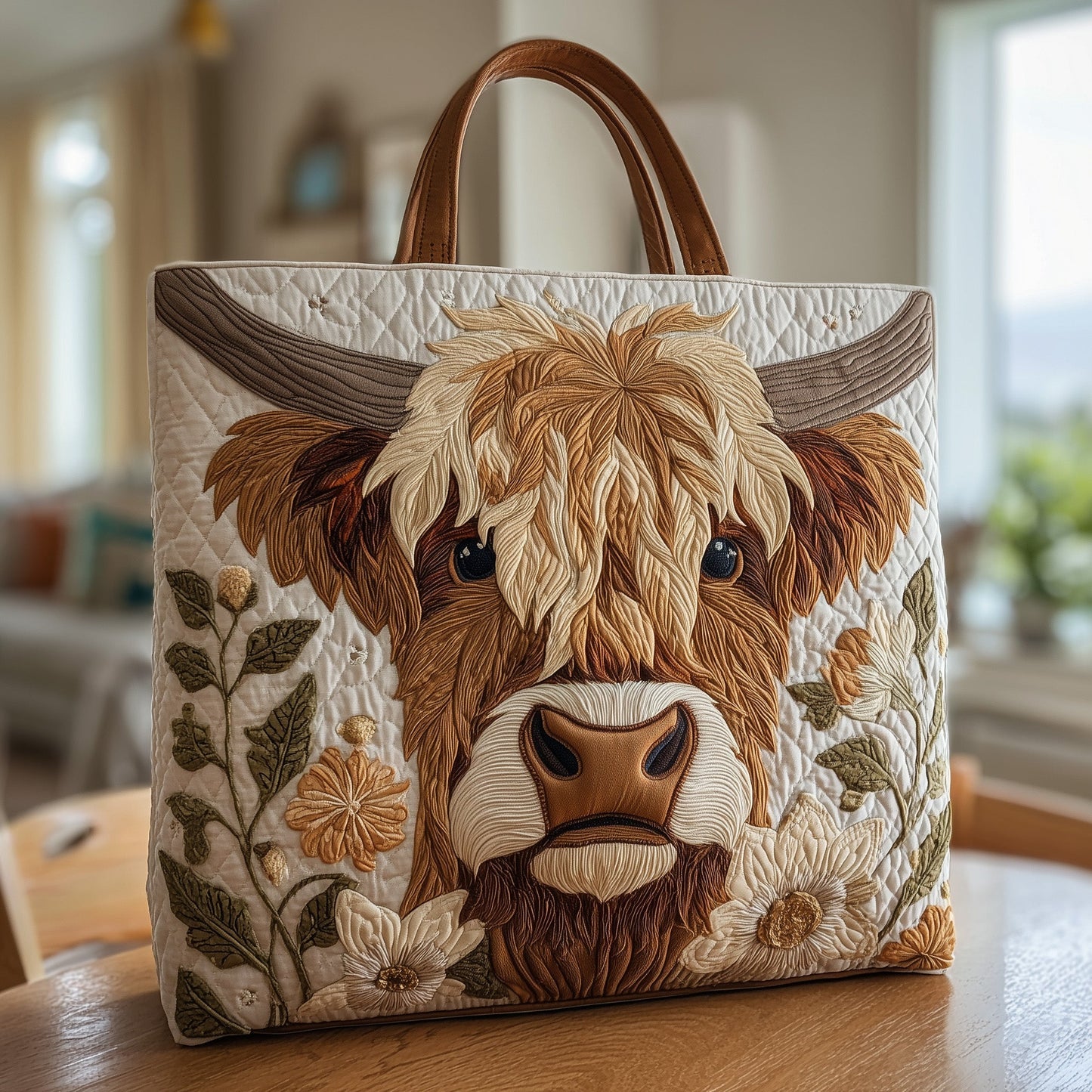 Highland Cow Quilted Tote Bag GFTOHD8250