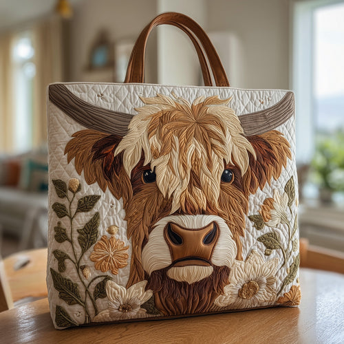 Highland Cow Quilted Tote Bag GFTOHD8250