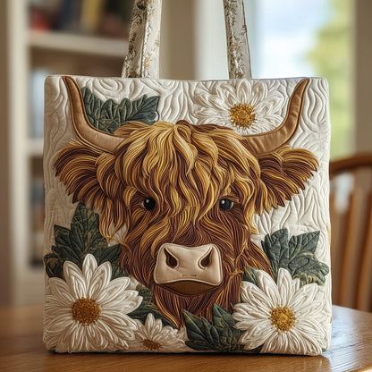Highland Cow Quilted Tote Bag GFTOHD8251