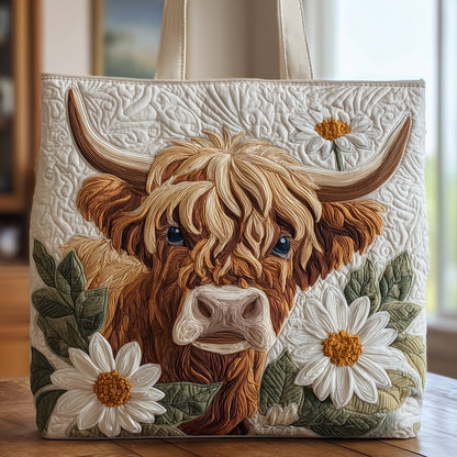 Highland Cow Quilted Tote Bag GFTOHD8252