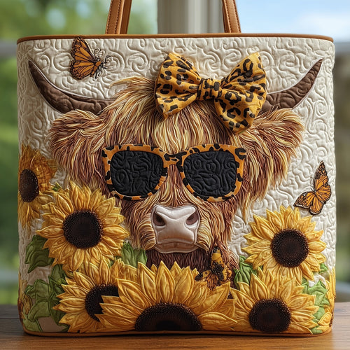 Highland Cow Quilted Tote Bag GFTOHD8258
