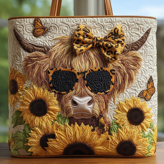 Highland Cow Quilted Tote Bag GFTOHD8258