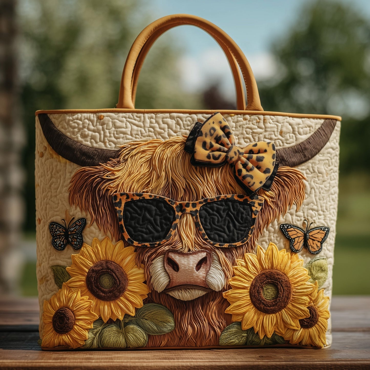 Highland Cow Quilted Tote Bag GFTOHD8259