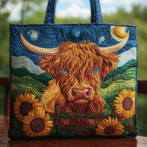 Highland Cow Quilted Tote Bag GFTOHD8260