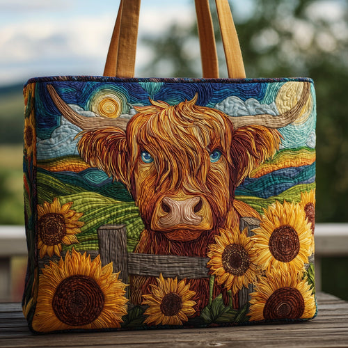Highland Cow Quilted Tote Bag GFTOHD8261