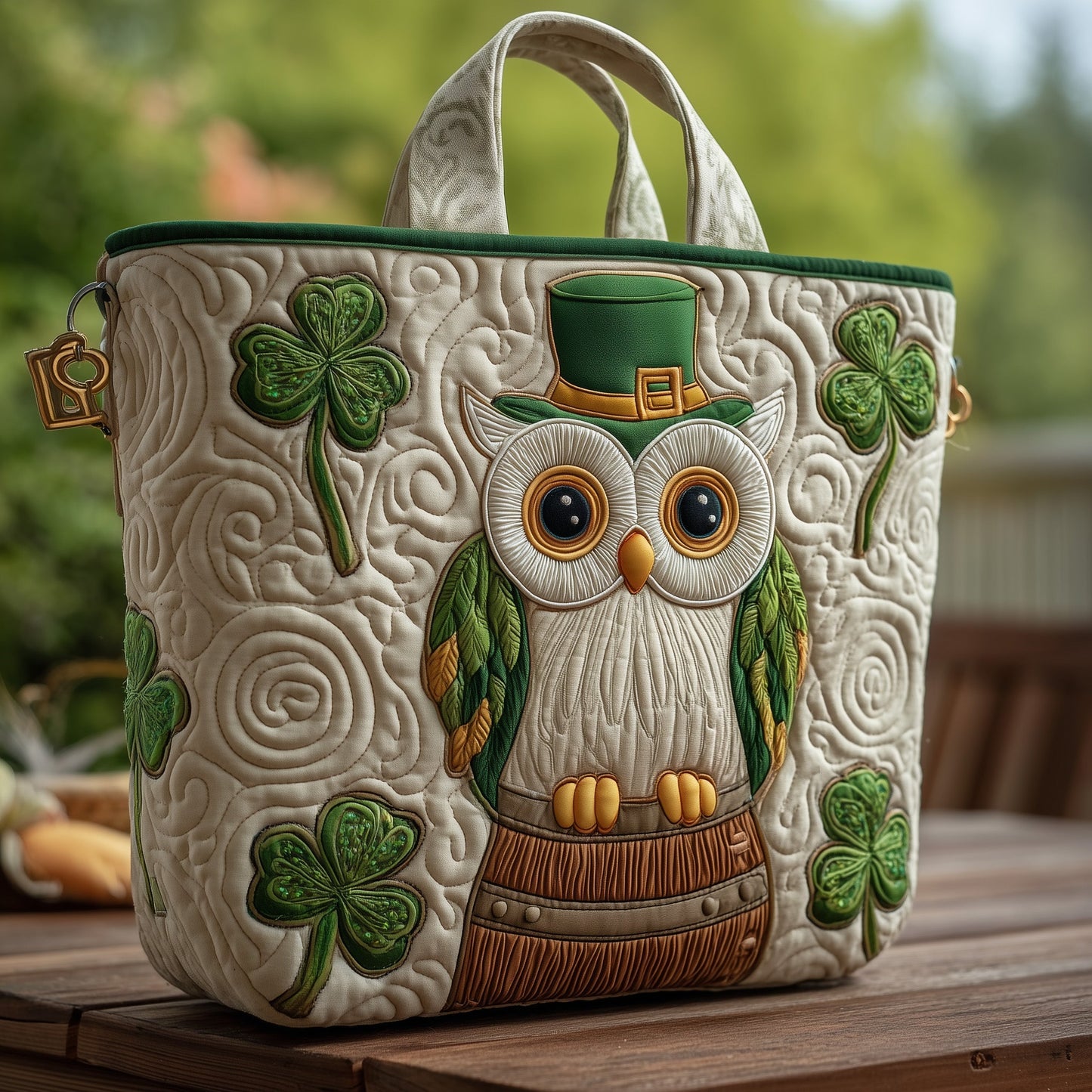 Lucky Shamrock Owm Quilted Tote Bag GFTOHD8267