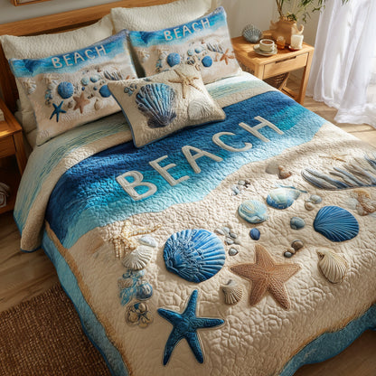 Tropical Beach 3-Piece Quilted Bedding Set GFTOHD8286